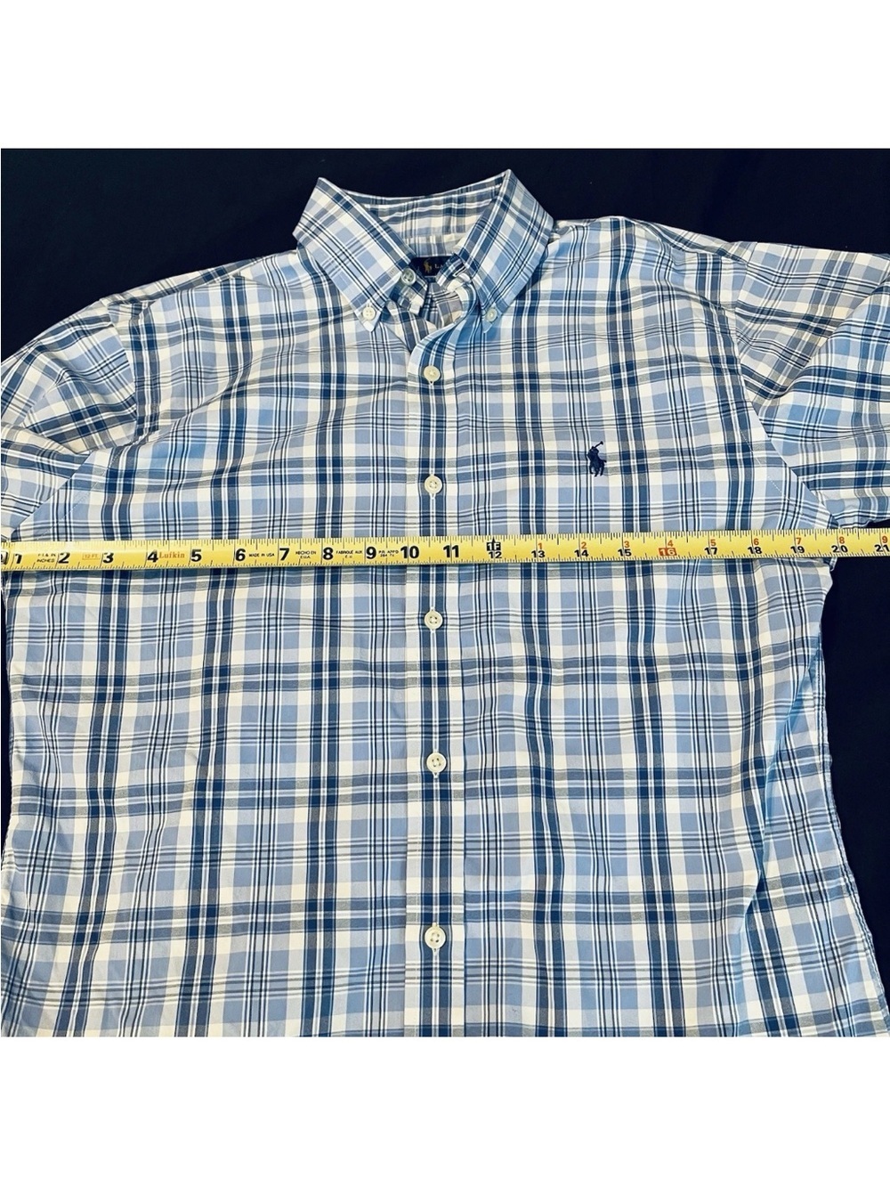 Ralph Lauren Performance Slim Fit Button Down Shirt Mens Medium Striped Blue - Picture 4 of 7